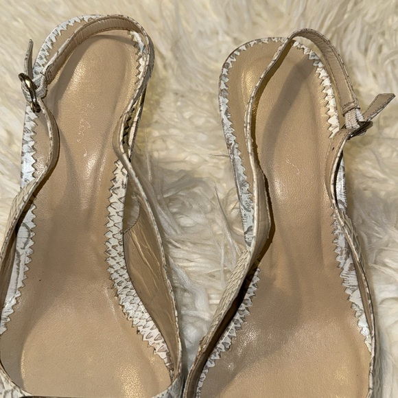 Sergio Zelcer Leather Pointed-Toe High Heel Slingback Pumps Size 8 - Picture 7 of 7
